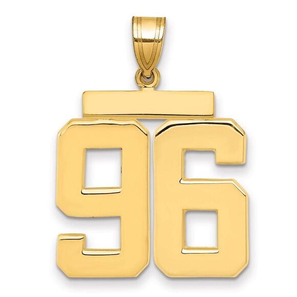 14k Yellow Gold Athletic Collection Large Polished Number 96 Pendant